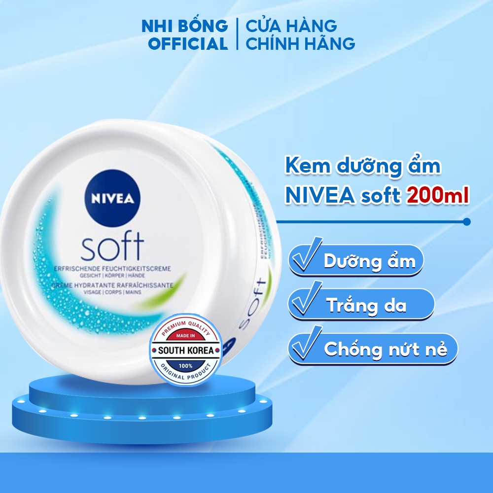 Kem Dưỡng Ẩm - Kem Dưỡng Da Chuyên Sâu Nivea Soft Giúp Làm Mềm Mịn Và Cấp Ẩm Cho Da Xuất Xứ Đức 200ml