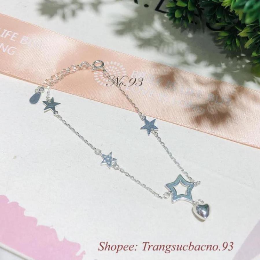(BẠC CHUẨN)  LẮC TAY BẠC CHO NỮ ĐẸP TRANG SỨC CAO CẤP NO.93 VÒNG TAY BẠC ĐẸP  SILVER x a .