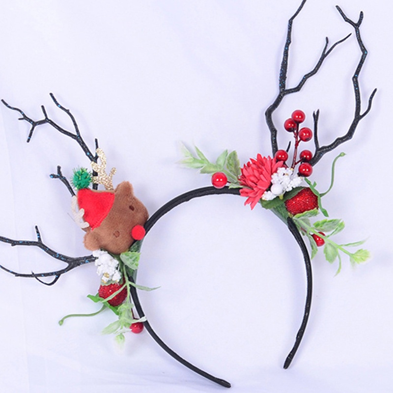 Flgo Băng Đô Cài Tóc Hình Sừng Tuần Lộc / Ông Già Noel / Gấu Bông Dùng Làm Đạo Cụ Chụ