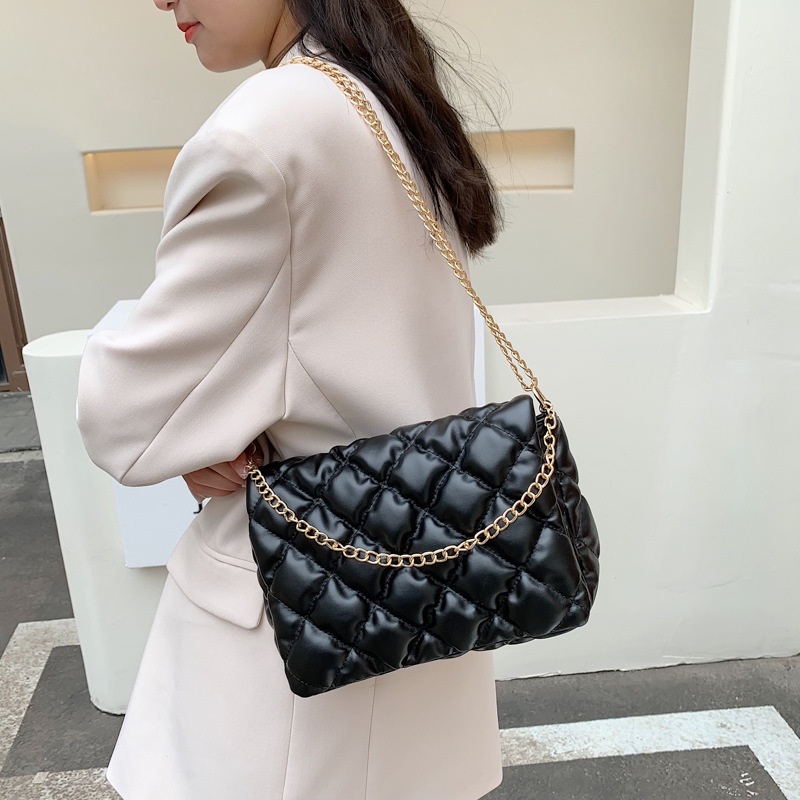 JASMIN NOIR Túi Đeo Chéo Quai Xích Họa Tiết Kẻ Sọc Cho Nữ