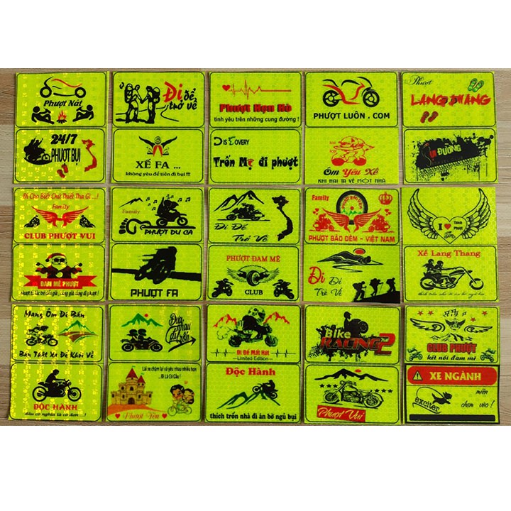combo 30 logo phượt phản quang