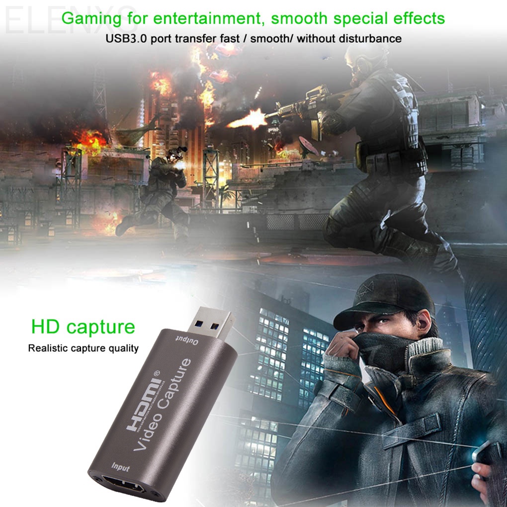 Thẻ thu đồ họa quay video chơi game dạng USB 3.0 1080P HD 60fps dùng phát trực tuyến