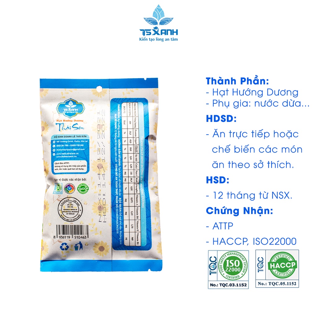 Lốc 20 Gói Hạt Hướng Dương Thái Sơn Gia Lai - 50gr - Vị Dừa Cực Ngon