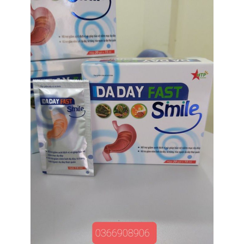 [Hàng chính hãng] Daday fast smile Hỗ trợ giảm viêm loét dạ dày, tá tràng, trào ngược dạ dày thực quản. Dạng gel 15ml