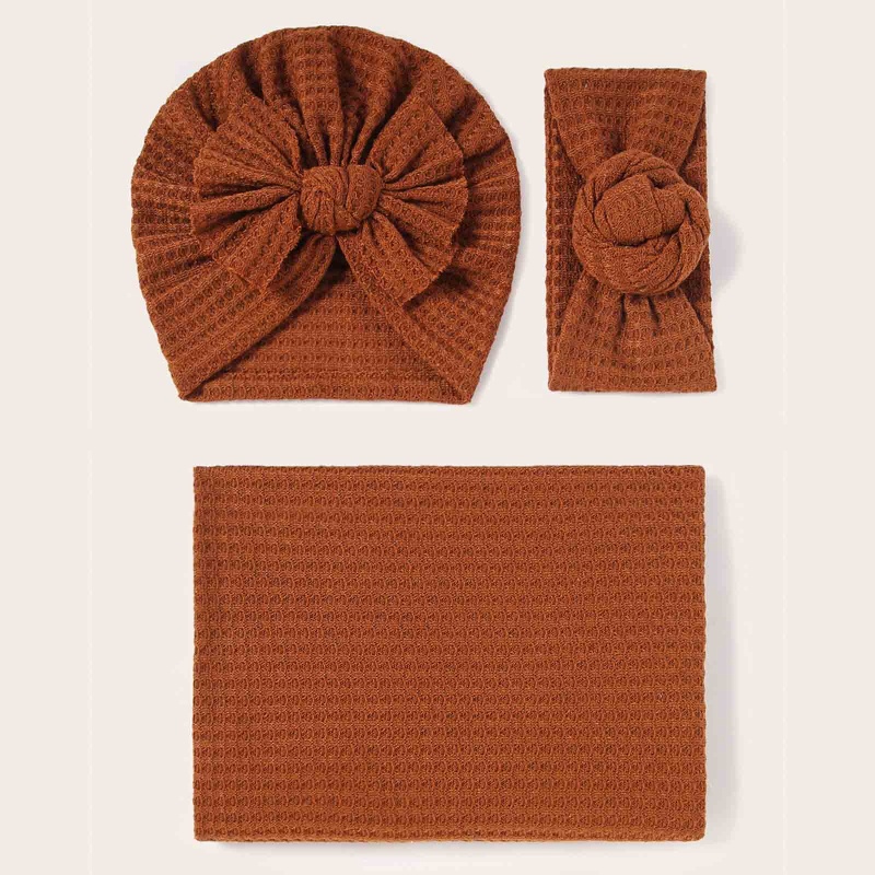 Set 3 Món Chăn Quấn Và Nón Đội Đầu Dành Cho Trẻ Sơ Sinh Khi Ngủ
