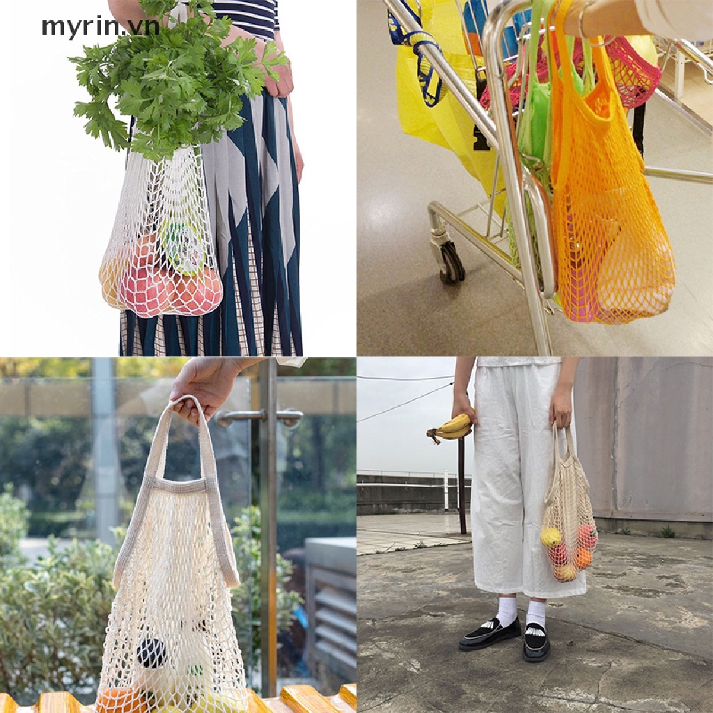 Túi Lưới Cotton Đựng Trái Cây Tái Sử Dụng Tiện Lợi