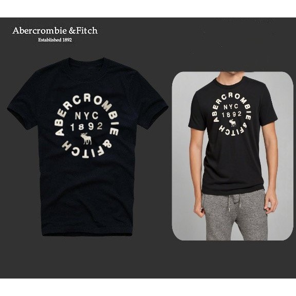 Áo Thun Tay Ngắn Cổ Tròn In Hình Abercrombie Fitch Thời Trang Cho Nam