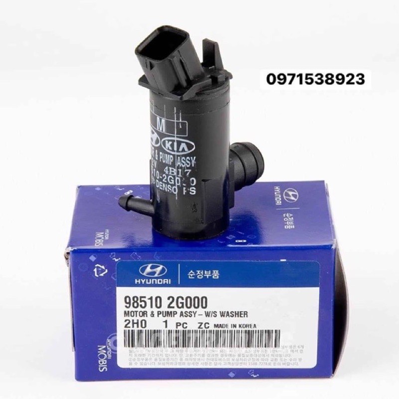 Moto bơm nước rửa kính 1 vòi huyndai kia. bơm nước rửa kính không gạt mưa sau 985102G000
