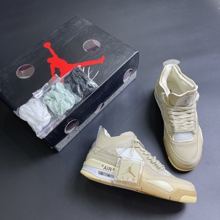Giày Sneaker Jordan 4 Offwhite Giày Thể Thao Nam Nữ Full Phụ Kiện