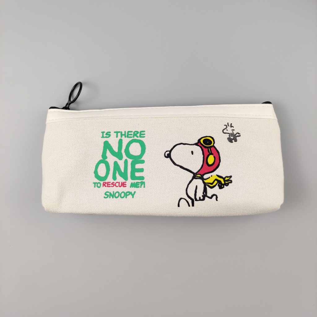 Túi Đựng Bút Bằng Vải Canvas In Hình Snoopy Dễ Thương Dành Cho Học Sinh