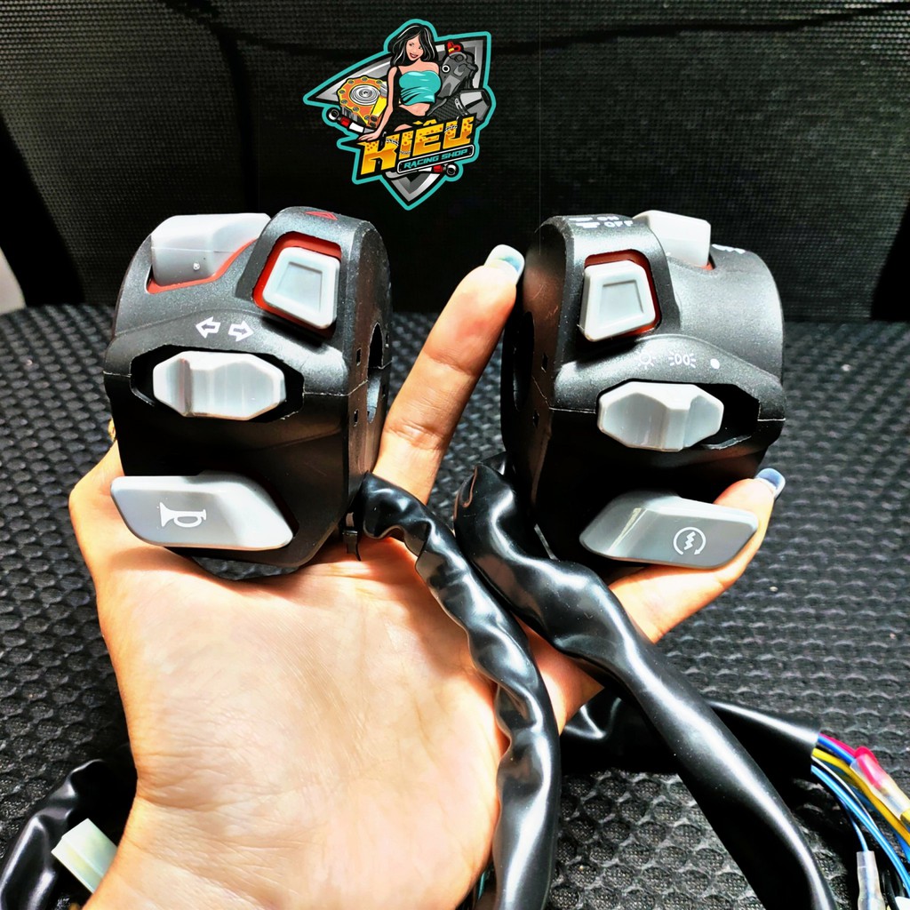 Cùm Công Tắc Light Màu Đỏ Gắn Cho Mọi Loại Xe