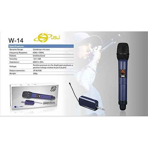 Micro Karaoke W14 / W15 Chính Hãng JSJ Không Dây Tần Số UHF Chống Hú Cực Tốt