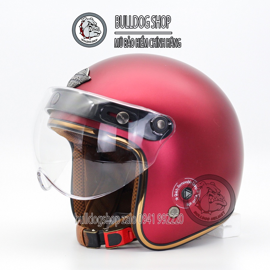 Mũ bảo hiểm 3/4 Napoli Sh Ruby New kính B1