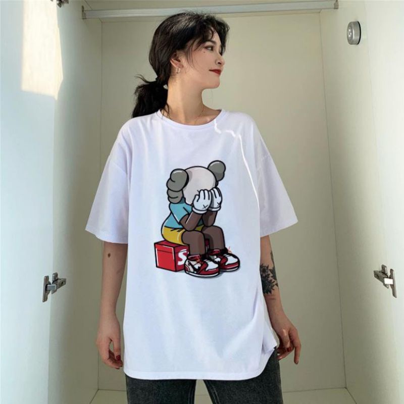 ⚡Áo thun tay lỡ nam nữ unisex Cô gái che mặt⚡Phông form rộng chất cotton đẹp