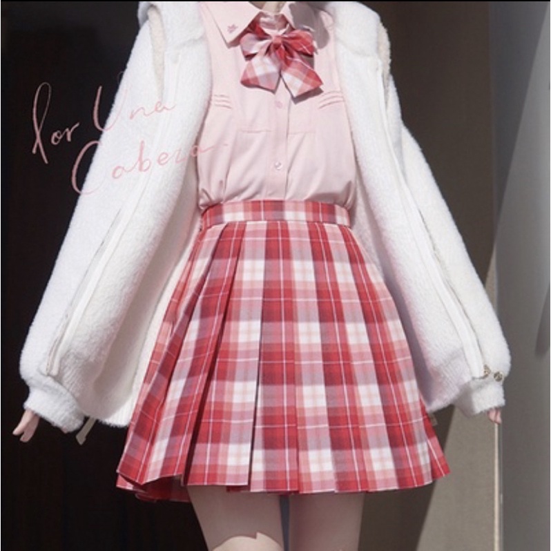 Chân váy xếp ly chính hãng/ màu Dâu