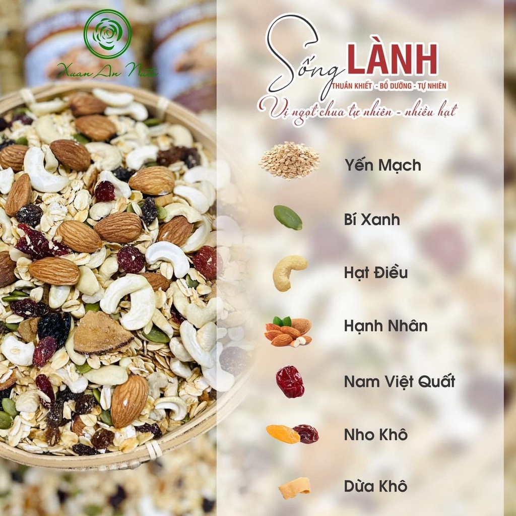 500g ngũ cốc Granola giá cực rẻ, Mua 2 tặng 1, Mua 10 có giá sỉ