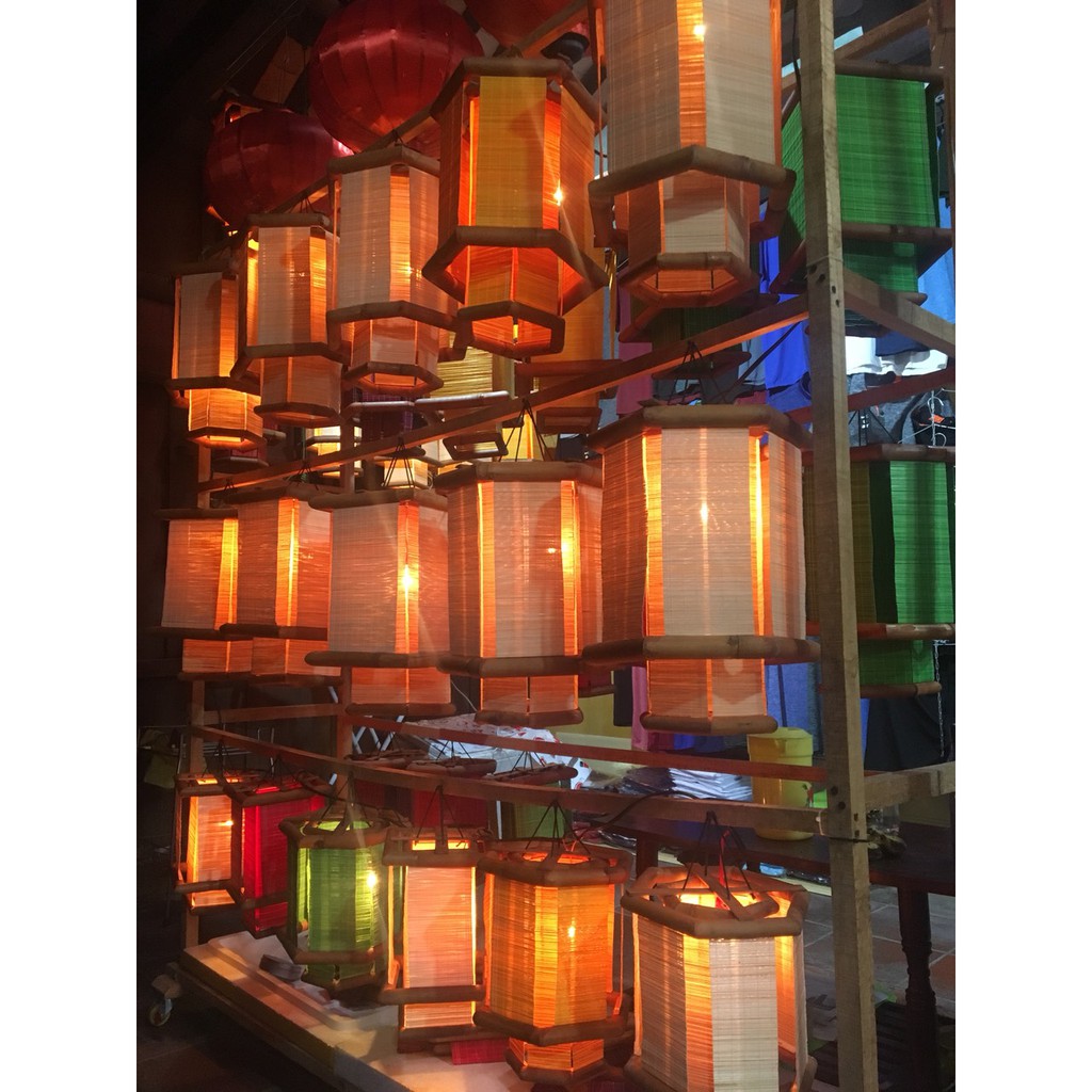 Đèn lồng mành tre PC Hội An size 35*45