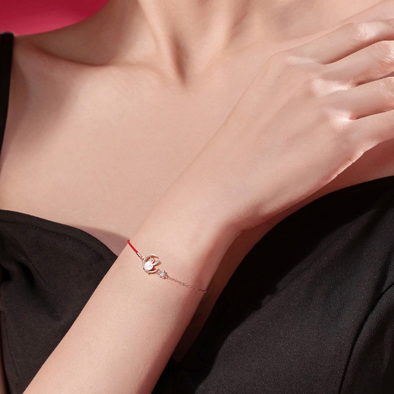 Vòng Tay Bện Mặt Trăng Thỏ Thời Trang Cá Tính