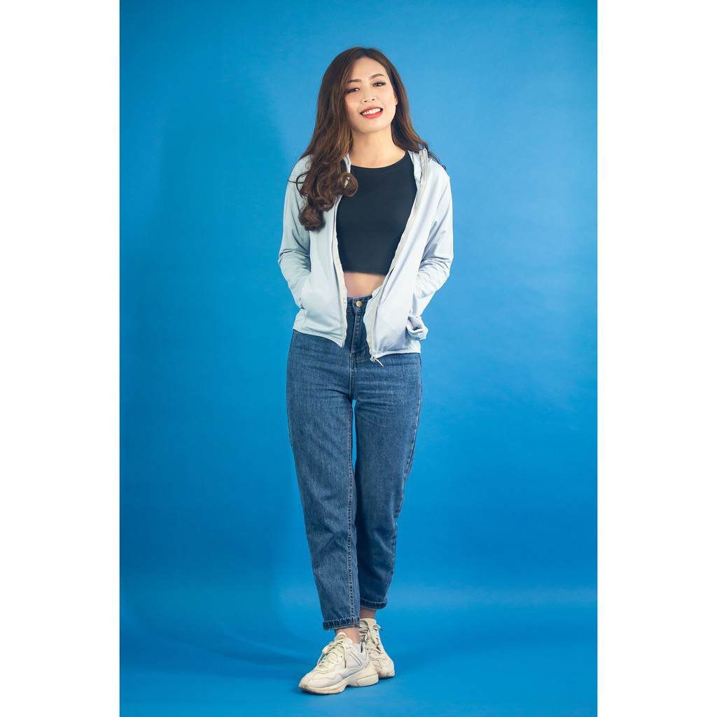 Áo Chống Nắng Nữ Dáng Ngắn Vải thông hơi thoát mồ hôi, áo khoác chống nắng ngắn Happylive