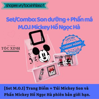 Bộ Set MOI Trang Điểm + Túi Mickey + Son Dưỡng và Phấn Má Hồ Ngọc Hà phiên bản giới hạn Mickey’s Magic