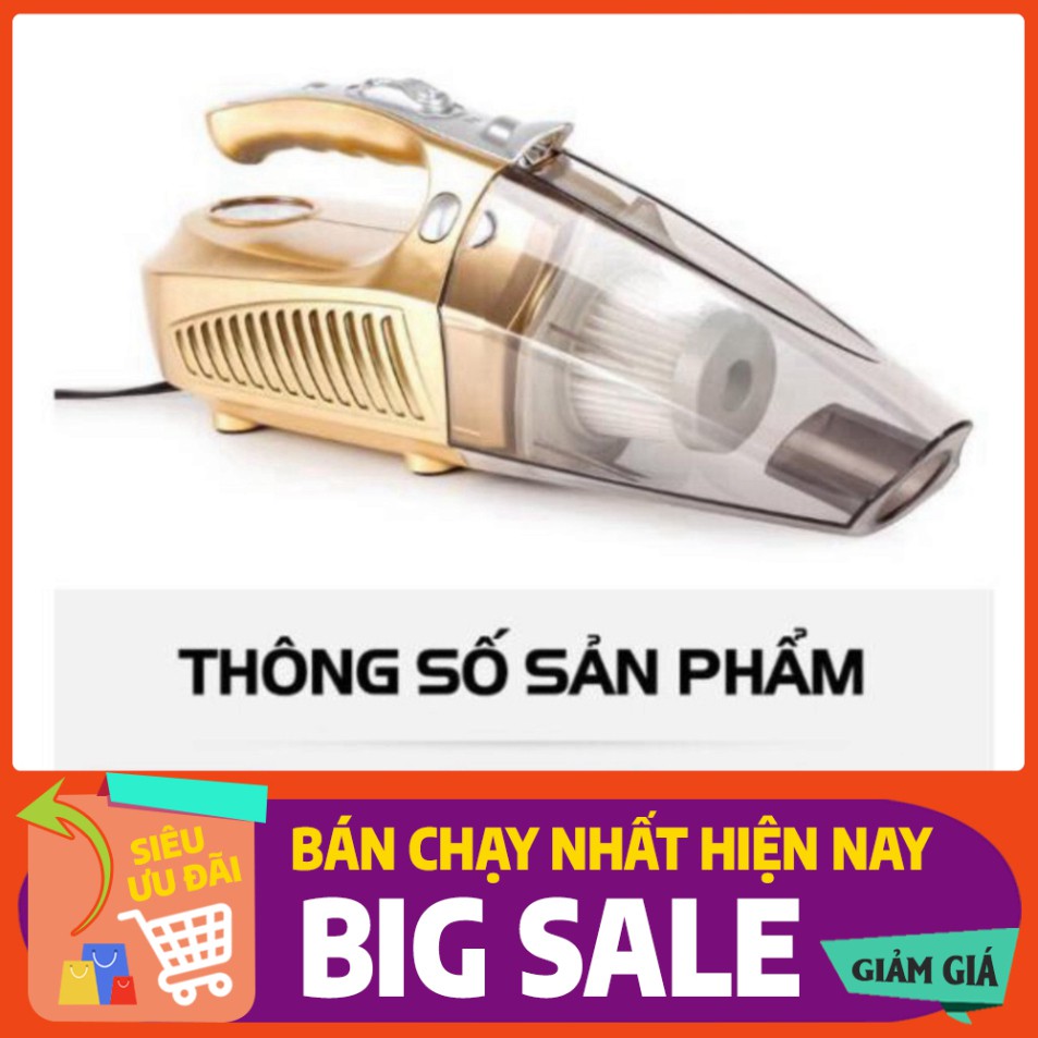 [FREE SHIP] 💥[CHÍNH HÃNG + FREE SHIP]💥 Máy Hút Bụi ô tô 4 in 1 Bơm Lốp Đo Áp Suất Và Đèn Pin Siêu Sáng BẢO HÀNH 1 NĂM�