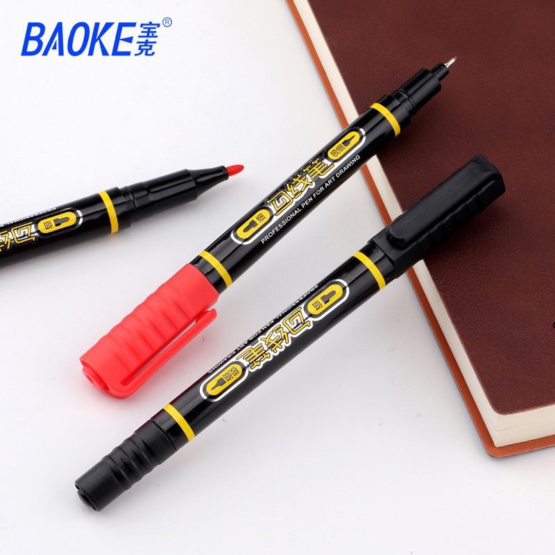 Bút Lông Nghệ Thuật 2 đầu 3 màu Marker BAOKE-MP2906