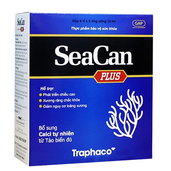 SeaCan Plus, hỗ trợ bổ sung canxi cùng các khoáng chất Magie và Kẽm.