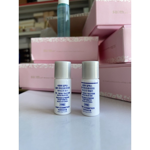 Cnp Xanh Toner Và Emulsion 5Ml - Nước Cân Bằng Và Sữa Dưỡng Làm Trắng Chống Nhăn Da 5Ml