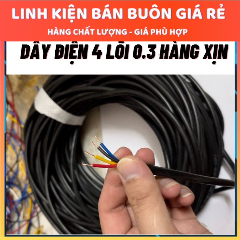 Dây điện đen tròn 0.3M 4 lõi 0.3MM Chất liệu dây Đồng 100% dây điện loại tốt