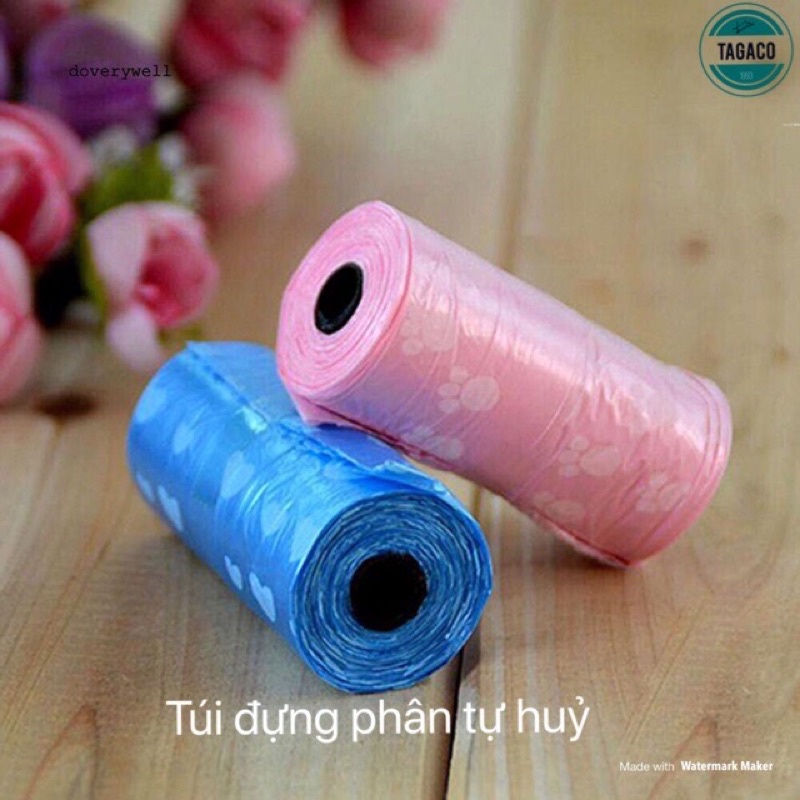 Túi đựng phân chó mèo tự hủy (15 túi/cuộn)