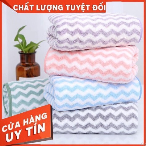 -𝐒𝐀𝐋𝐄- Khăn tắm LÔNG CỪU mềm mịn họa tiết sọc Hàn Quốc 35*75 cm (T8 KẺ SỌC)