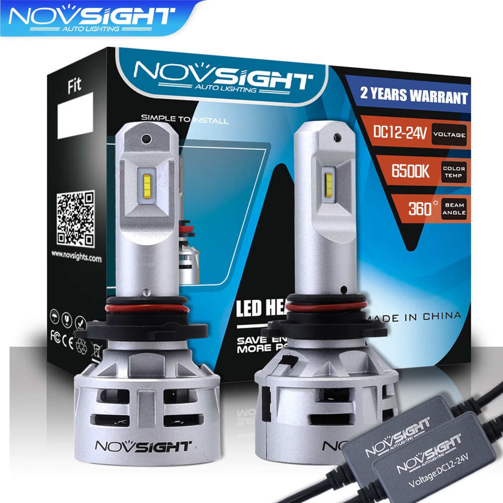Set 2 Bóng Đèn Pha NovSight H4 9003 HB2 Chuyên Dụng Cho Xe Hơi LED 60W 10000LM