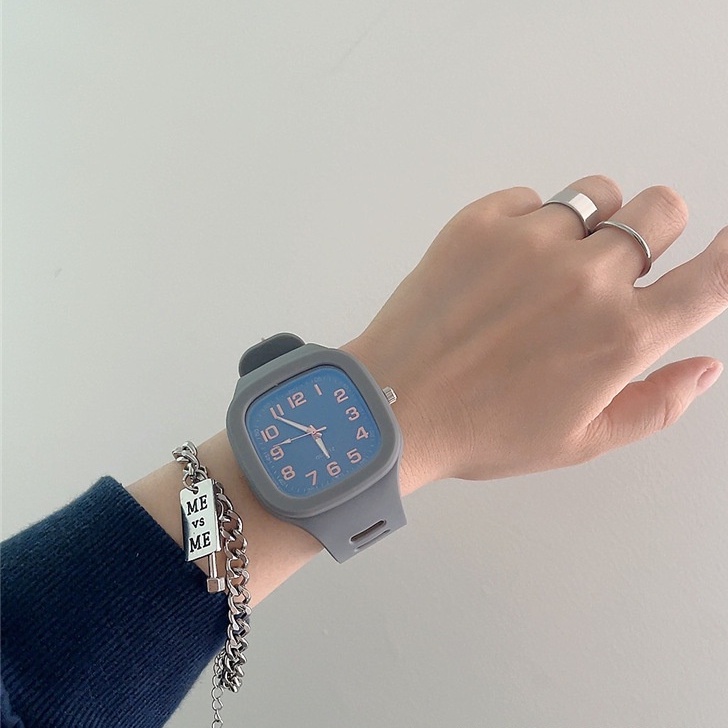 Đồng Hồ Mặt Vuông ins Style Đơn Giản Hàn Quốc