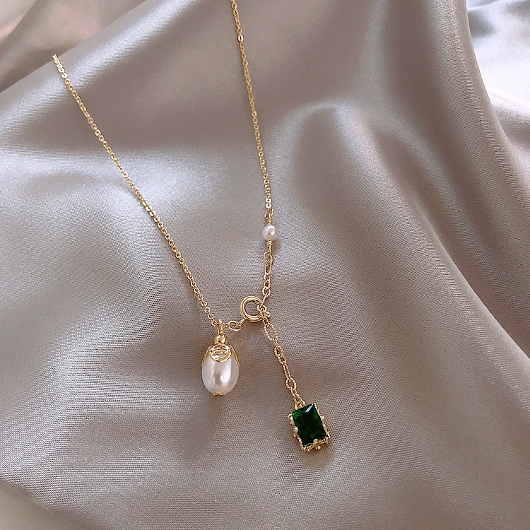 OIMG   vòng cổ Hợp Kim Đính Ngọc Trai Giả Xinh Xắn