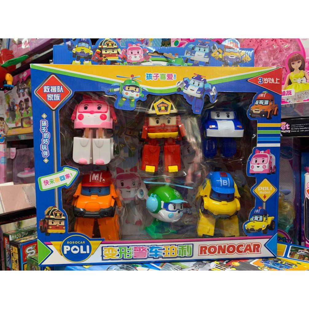 83168-6 Đồ chơi ROBOCAR POLI, đội xe cứu hộ POLI- POLI và những người bạn - hộp 6 xe lắp ghép biến hình