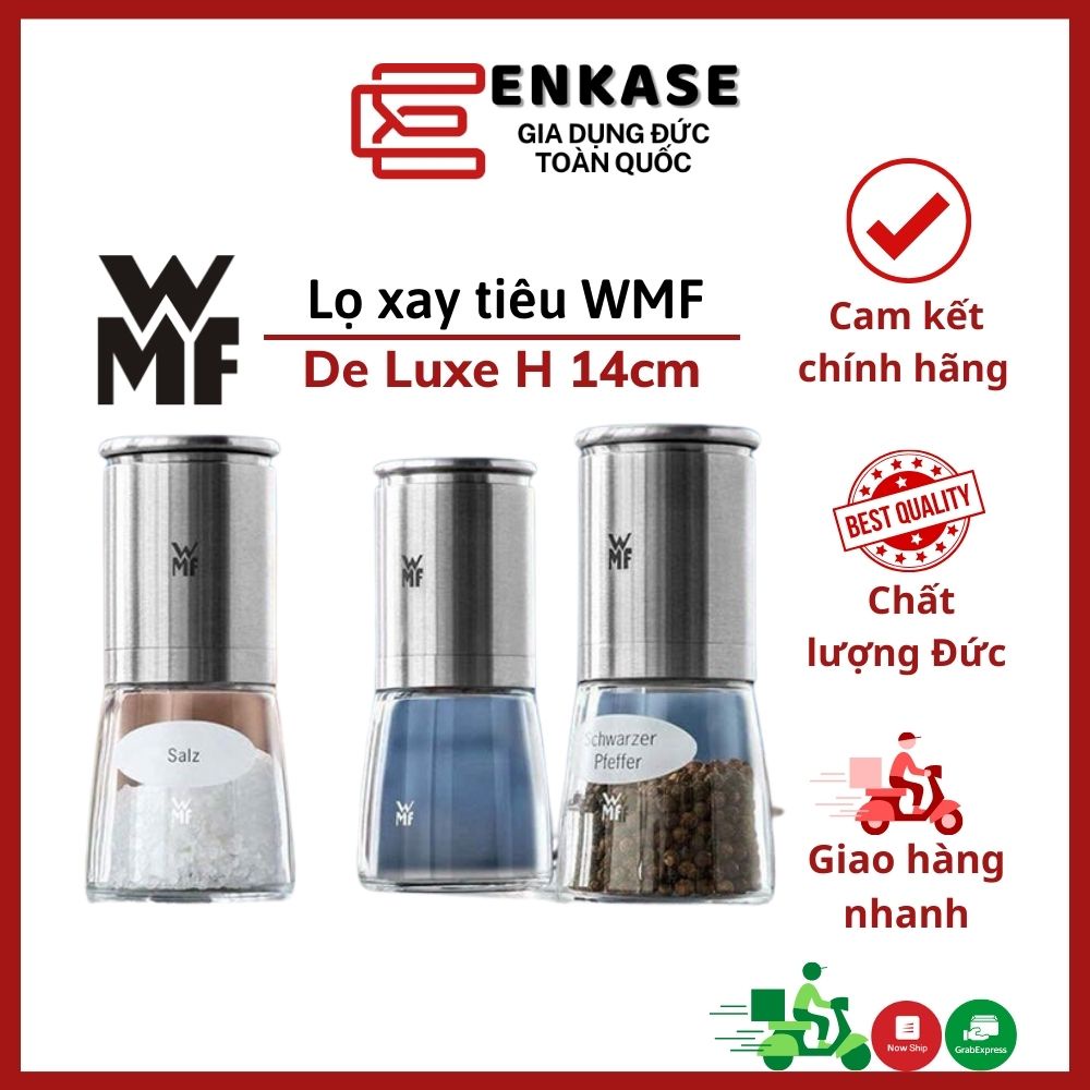 Lọ xay tiêu WMF De Luxe H 14cm - 1 lọ xay muối, tiêu mini [nhập chính hãng Đức]