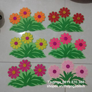 Combo 3 bụi cỏ vải nỉ trang trí trong lớp học mầm non