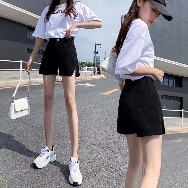 Quần Shorts Jean Nữ Xẻ Gấu Cá Tính TDSHOP Quần Shorts Bò Lưng Cao Một Khuy Cao Cấp Hottrend