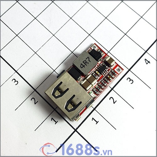 Mạch hạ áp BUCK 6-24VDC xuống 5V - 2.1A USB (max 3A) - chế sạc điện thoại- 1688s.vn