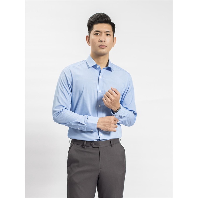 Áo sơ mi nam ARISTINO dài tay sợi tre dáng ôm als60708