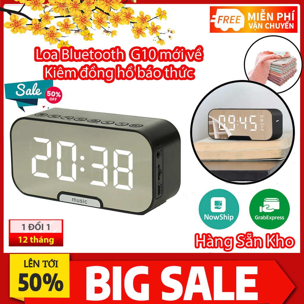 Loa Bluetooth Kiêm đồng hồ báo thức G10 Mẫu mới 2020 CHÍNH HÃNG💥BẢO HÀNH 1 NĂM💥