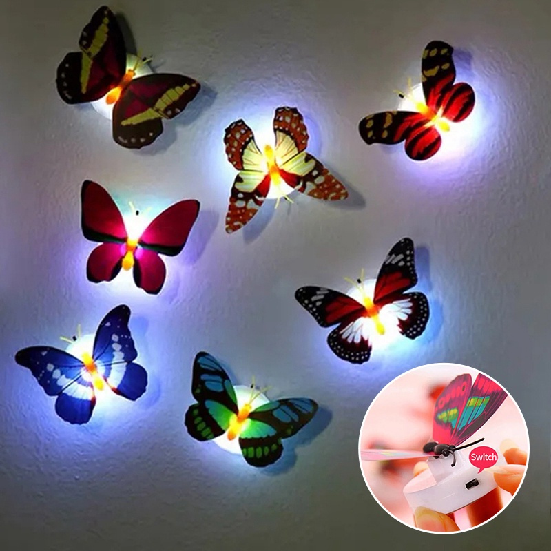 Đèn LED Trang Trí Hình Bướm 3D Màu Sắc Ngẫu Nhiên