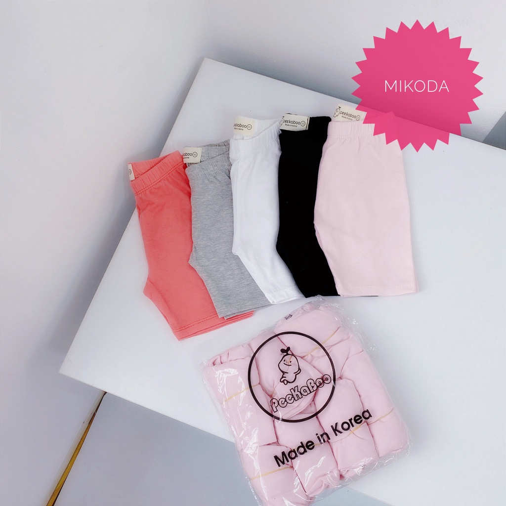 Quần Legging đùi mùa hè 100% cotton co giãn 4 chiều, quần đùi đáng yêu, tiện lợi Mikoda cho bé gái A2
