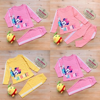 SIZE 1-12 (9-35KG) ĐỒ BỘ BÉ GÁI ÁO TAY DÀI QUẦN DÀI THUN COTTON IN HÌNH MICKEY