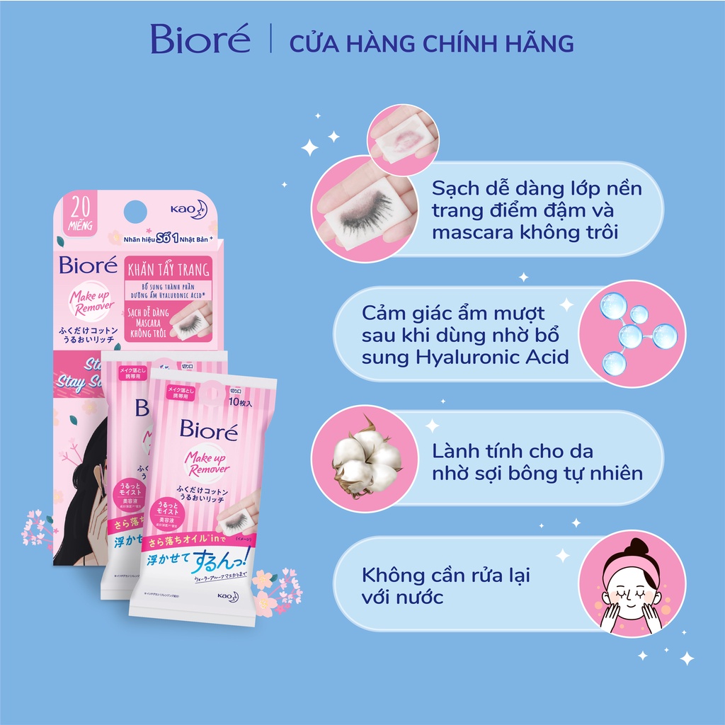 Khăn Tẩy Trang Bioré Giới Hạn 1 (20 miếng)