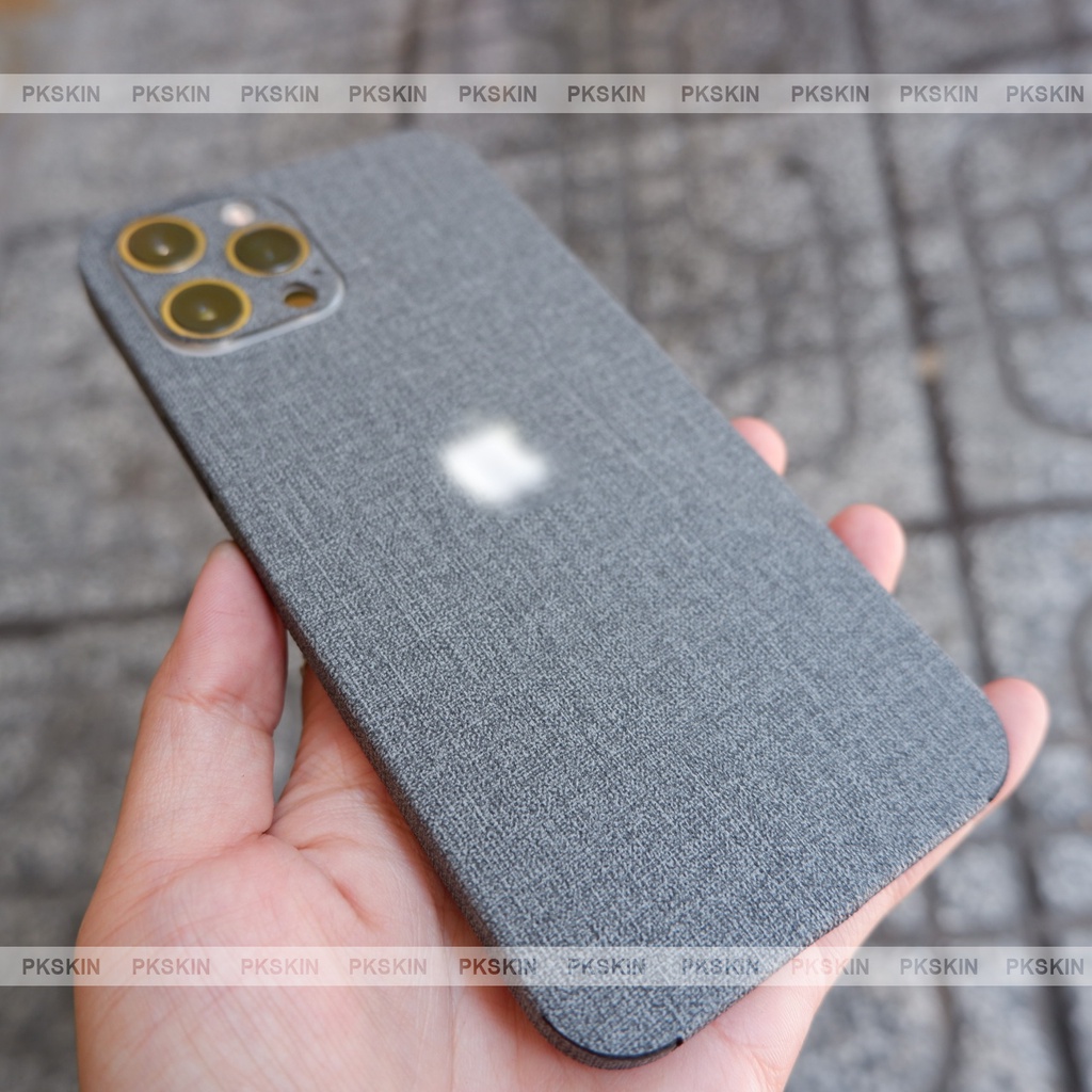 Miếng dán skin da full viền iphone 12 mini , iphone 12 pro , iphone 12 pro max , iphone 12 vân vải trống đồng