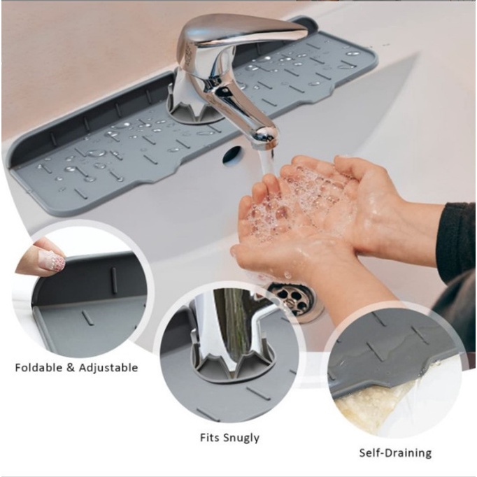 Thảm silicone JUJIAJIA phơi ráo vòi nước bồn rửa chén tiện dụng