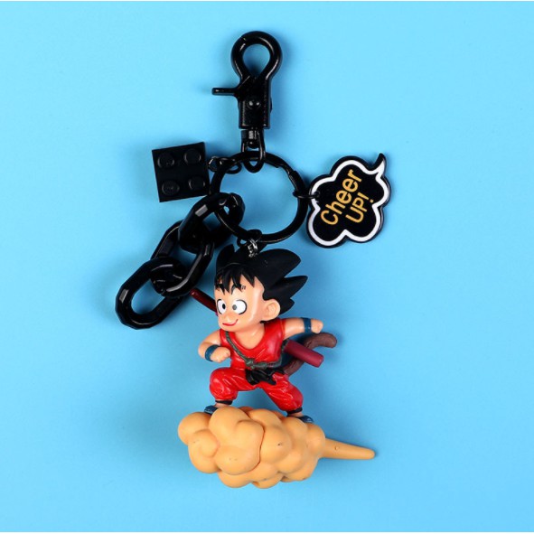 Móc khóa, móc túi hoạt hình Songoku nhí cưỡi cân đẩu vân Dragon Ball cute dùng làm quà tặng, dây treo balo, túi xách