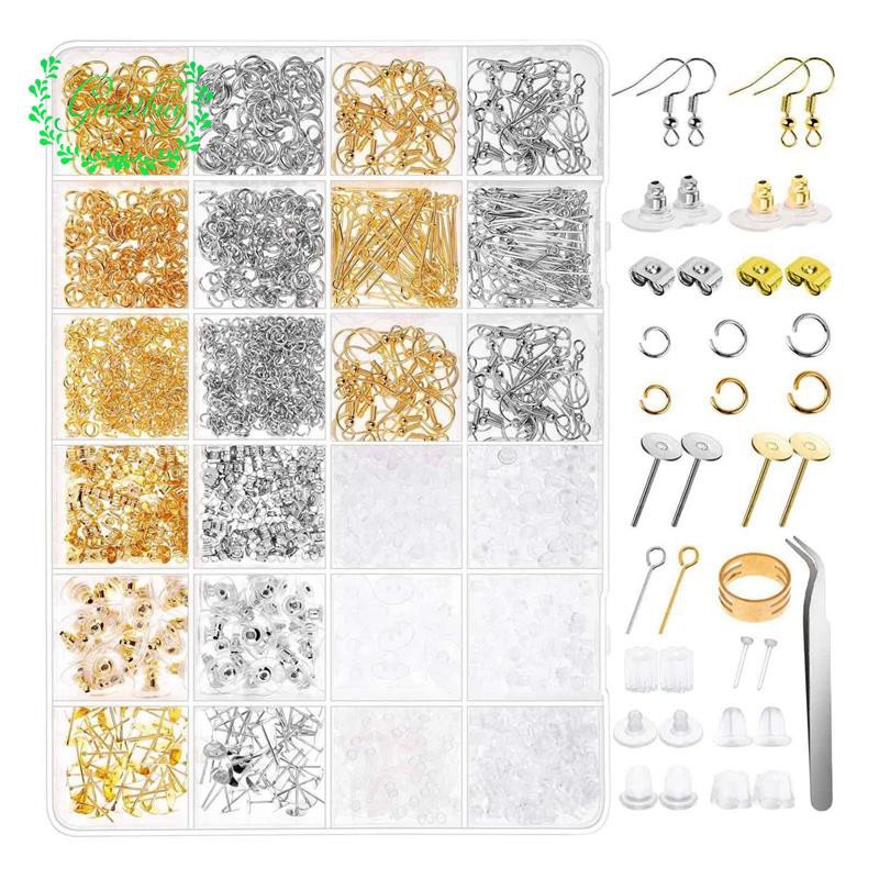 High Quality 2480Pcs Earring Making Kit with Earring Hooks, for Jewelry Making VNGB