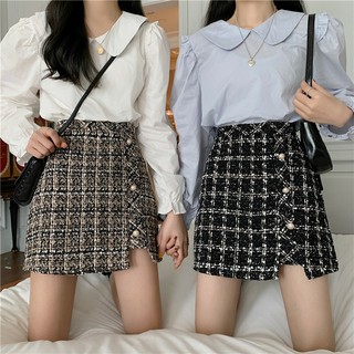 Chân váy dạ bigsize 3 cúc vạt sẻ thời trang 65-93kg